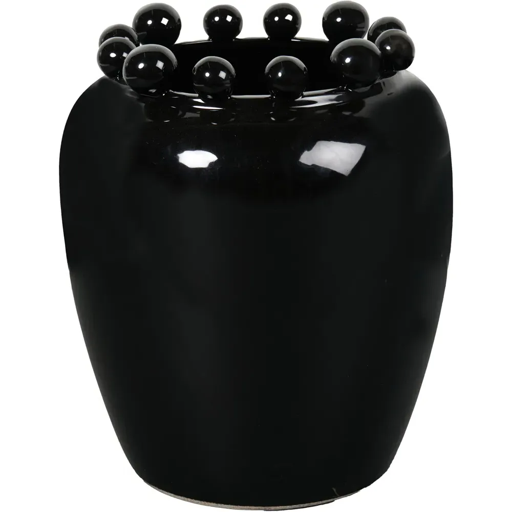 Large Ball Edge Planter - Black