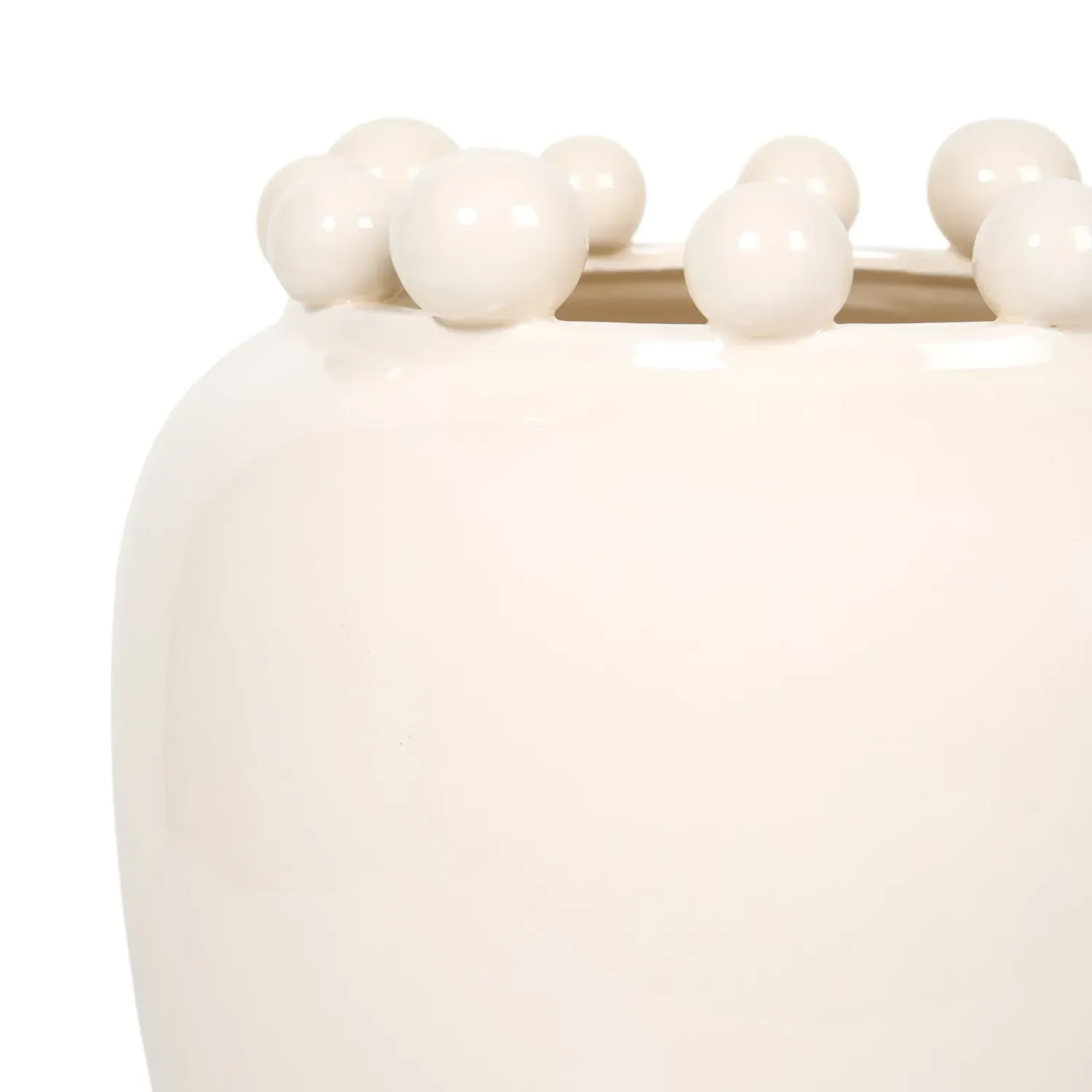 Large Ball Edge Planter - Cream