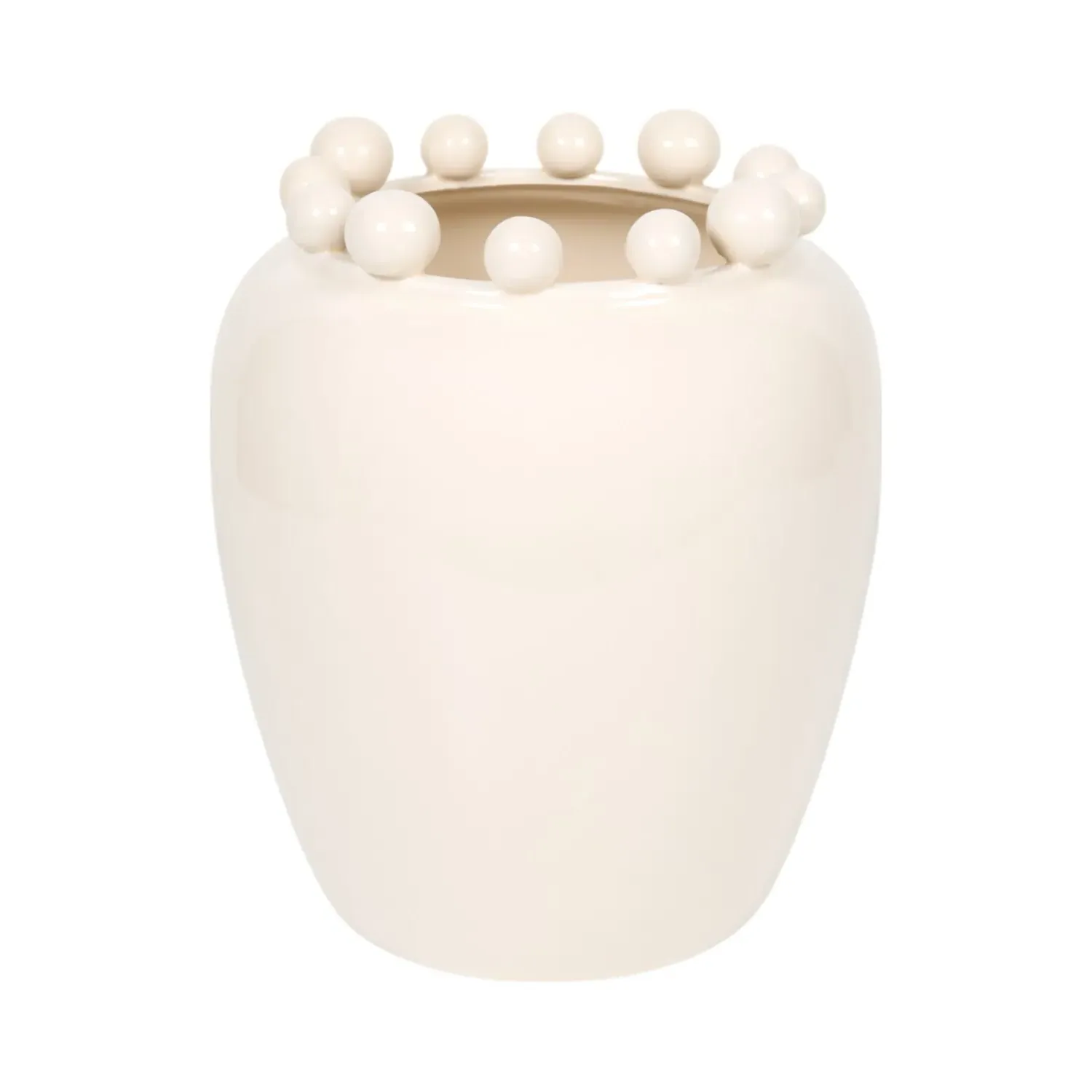Large Ball Edge Planter - Cream