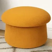 Large Mushroom Footstool - Mustard, Teddy