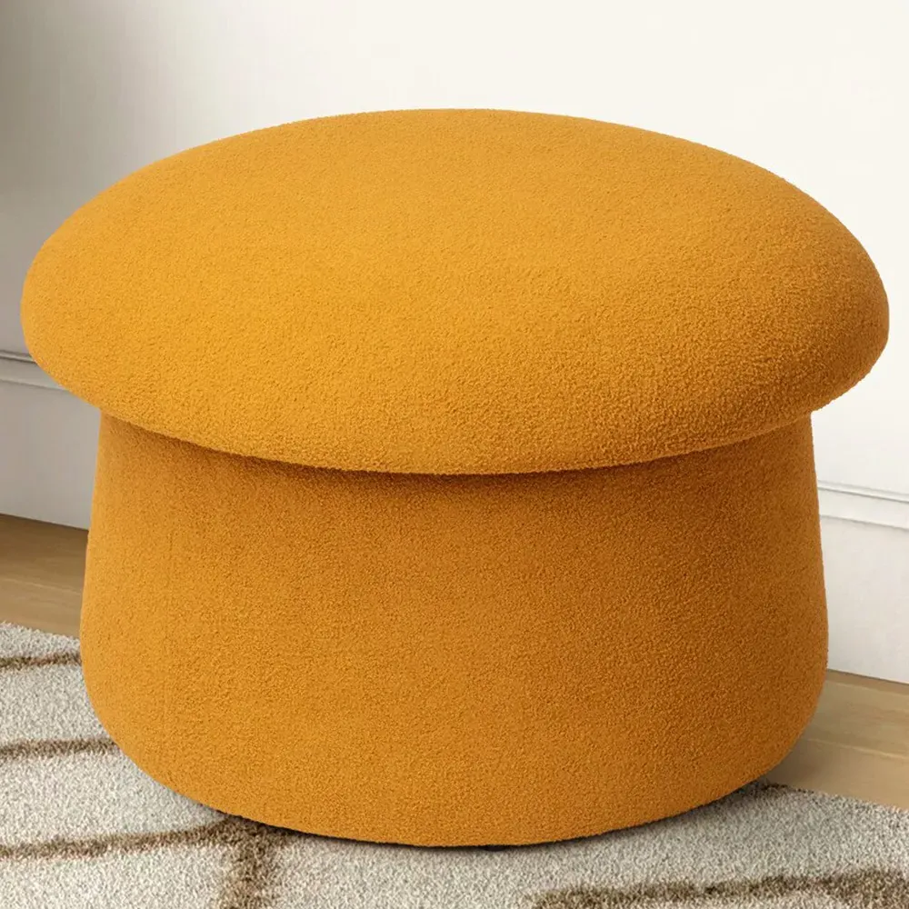Large Mushroom Footstool - Mustard, Teddy
