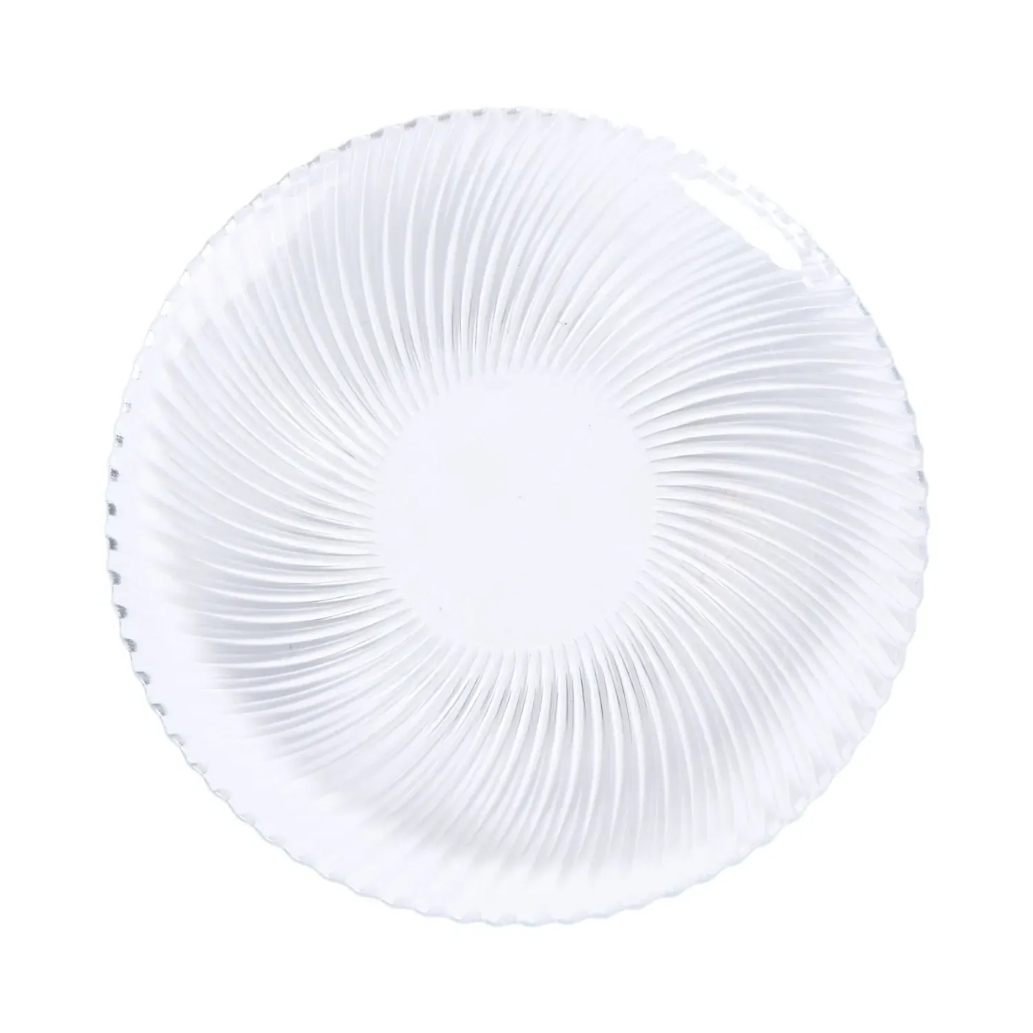 Large Ribbed Glass Plate - Clear