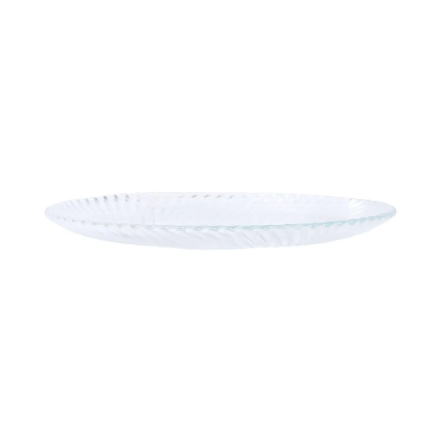 Large Ribbed Glass Plate - Clear
