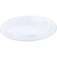 Large Ribbed Glass Plate - Clear