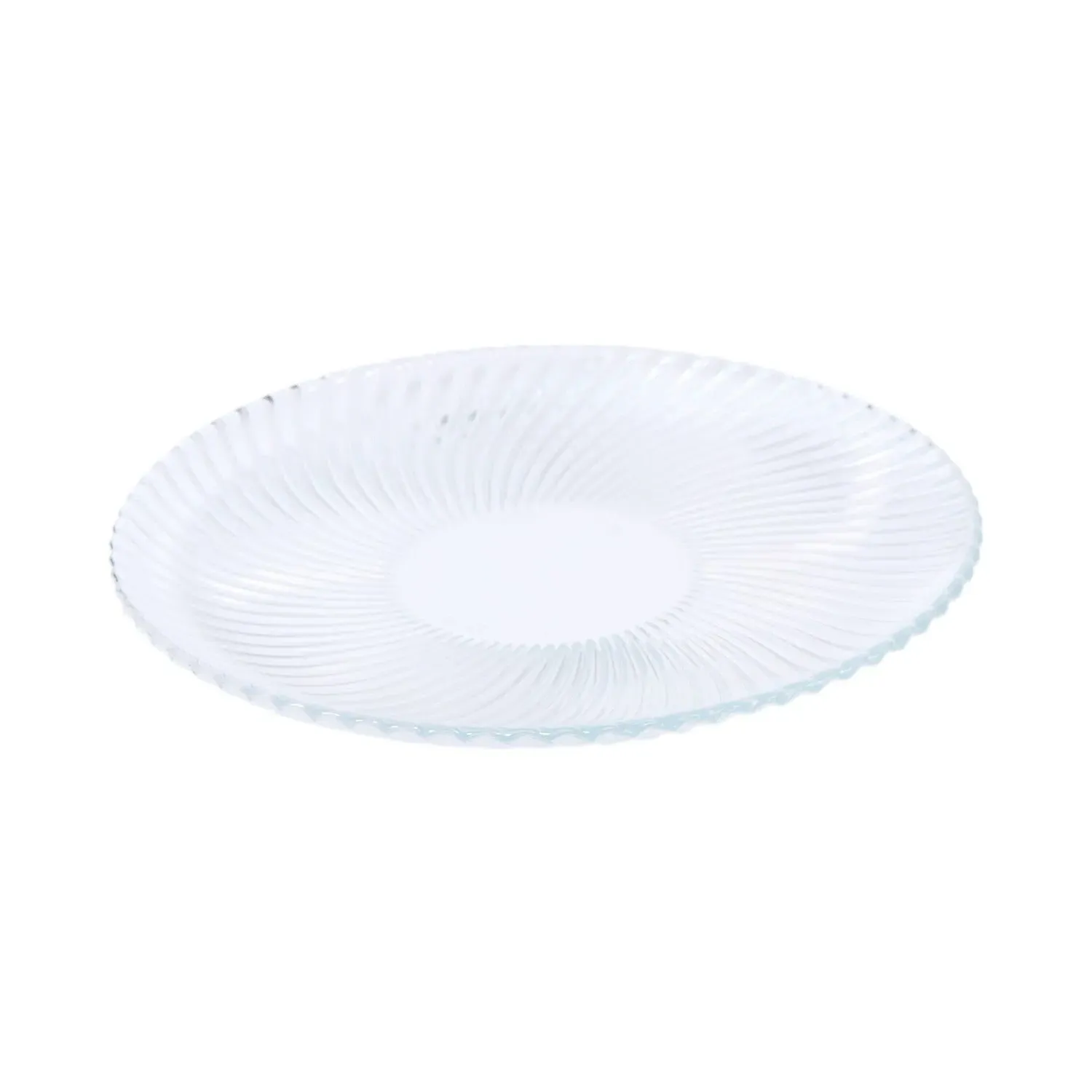 Large Ribbed Glass Plate - Clear image