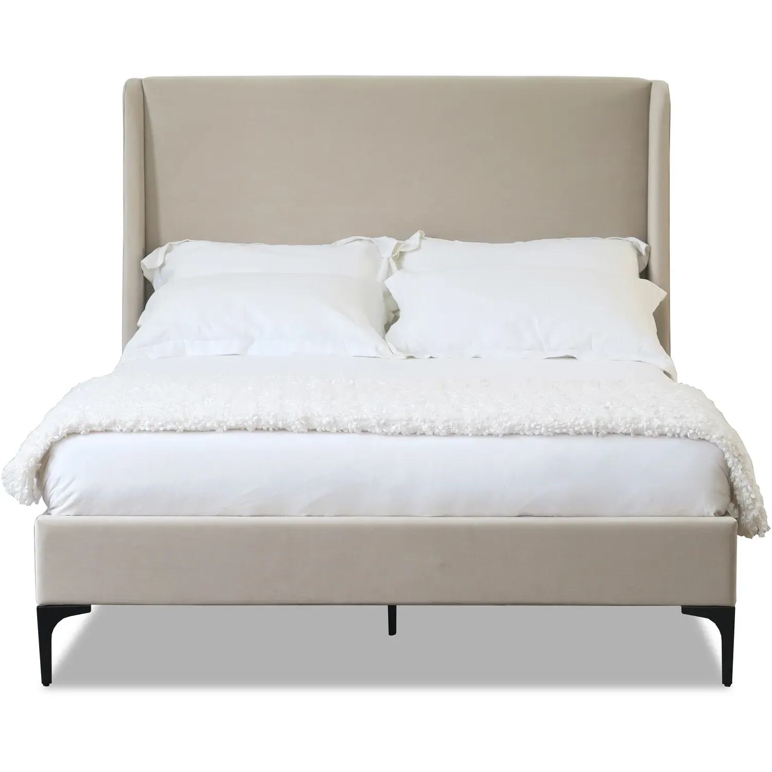 Lauren Double Bed Frame - Cream, Fabric