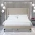 Lauren Double Bed Frame - Cream, Fabric