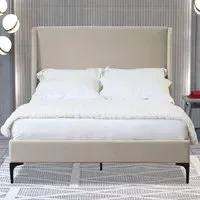 Lauren King Size Bed Frame - Cream, Fabric
