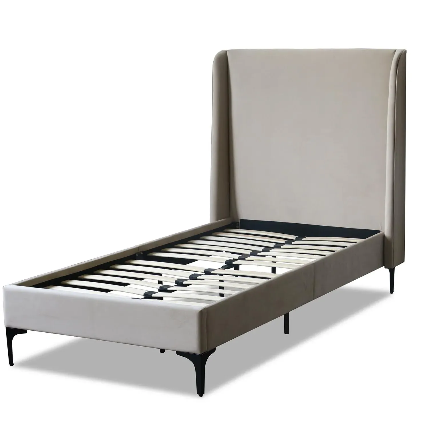 Lauren Single Bed Frame - Cream, Fabric