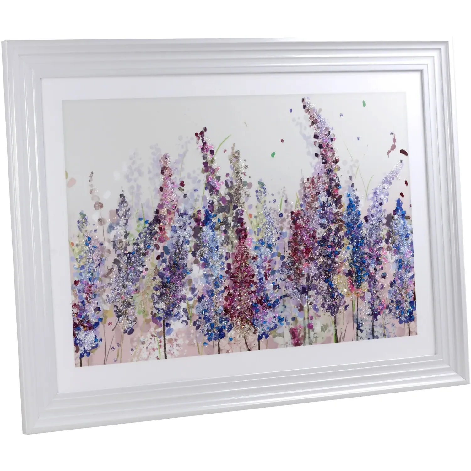 Lavender Jewelled Framed Art - Purple