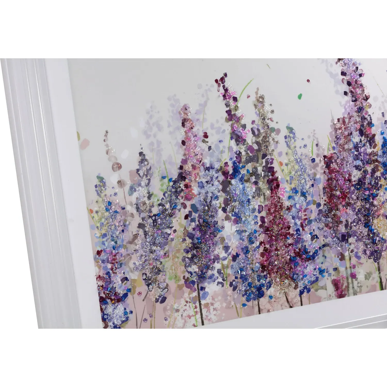 Lavender Jewelled Framed Art - Purple