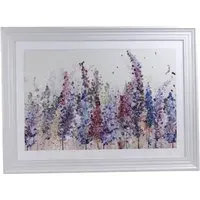 Lavender Jewelled Framed Art - Purple