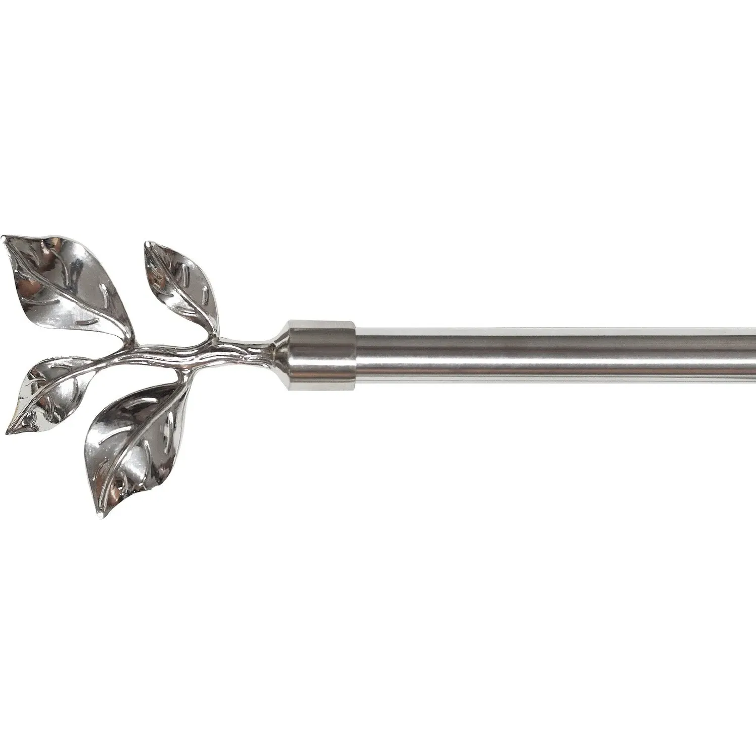 Leaf Branch Extendable Curtain Pole - Silver image