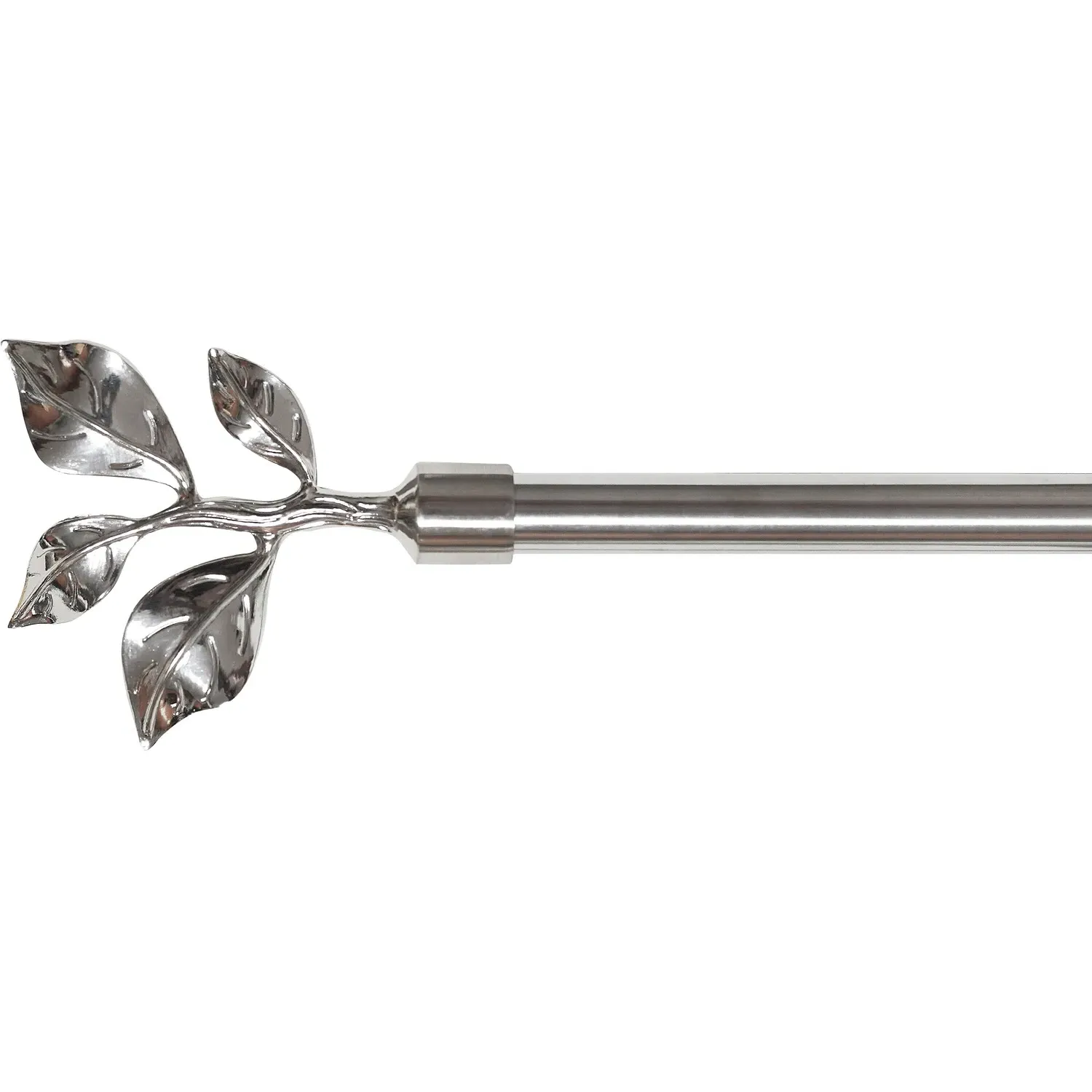 Leaf Branch Extendable Curtain Pole - Silver