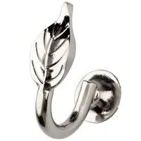 Leaf Curtain Holdback - Satin Silver