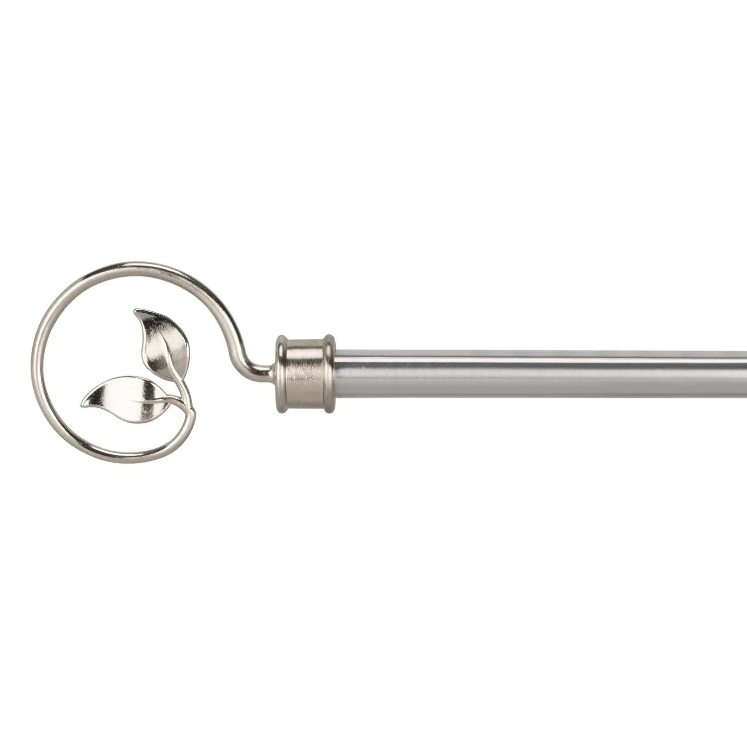 Leaf Extendable Curtain Pole 210-360cm - Silver image