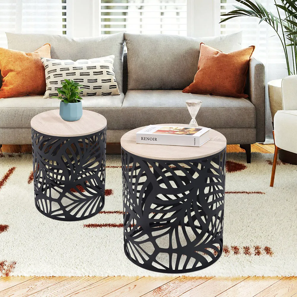 Leaf Side Table Set of 2 - Black