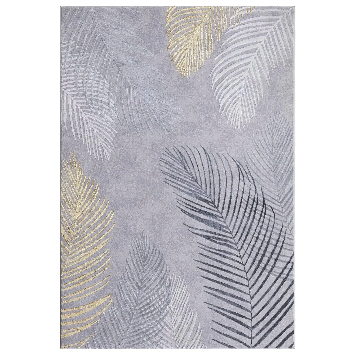 Leaf Sunset Rug 120cm - Gold, Grey image