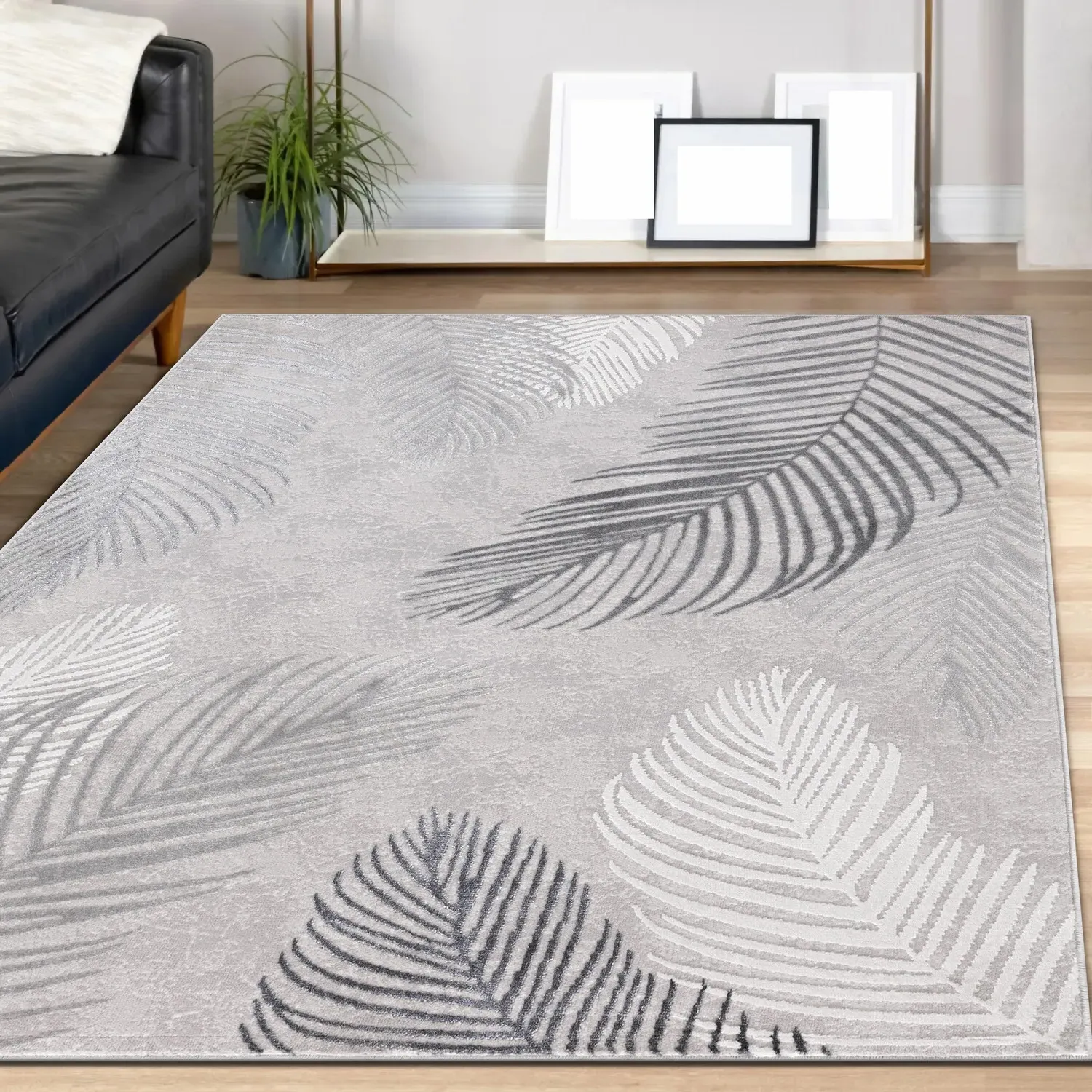 Leaf Sunset Rug - Grey