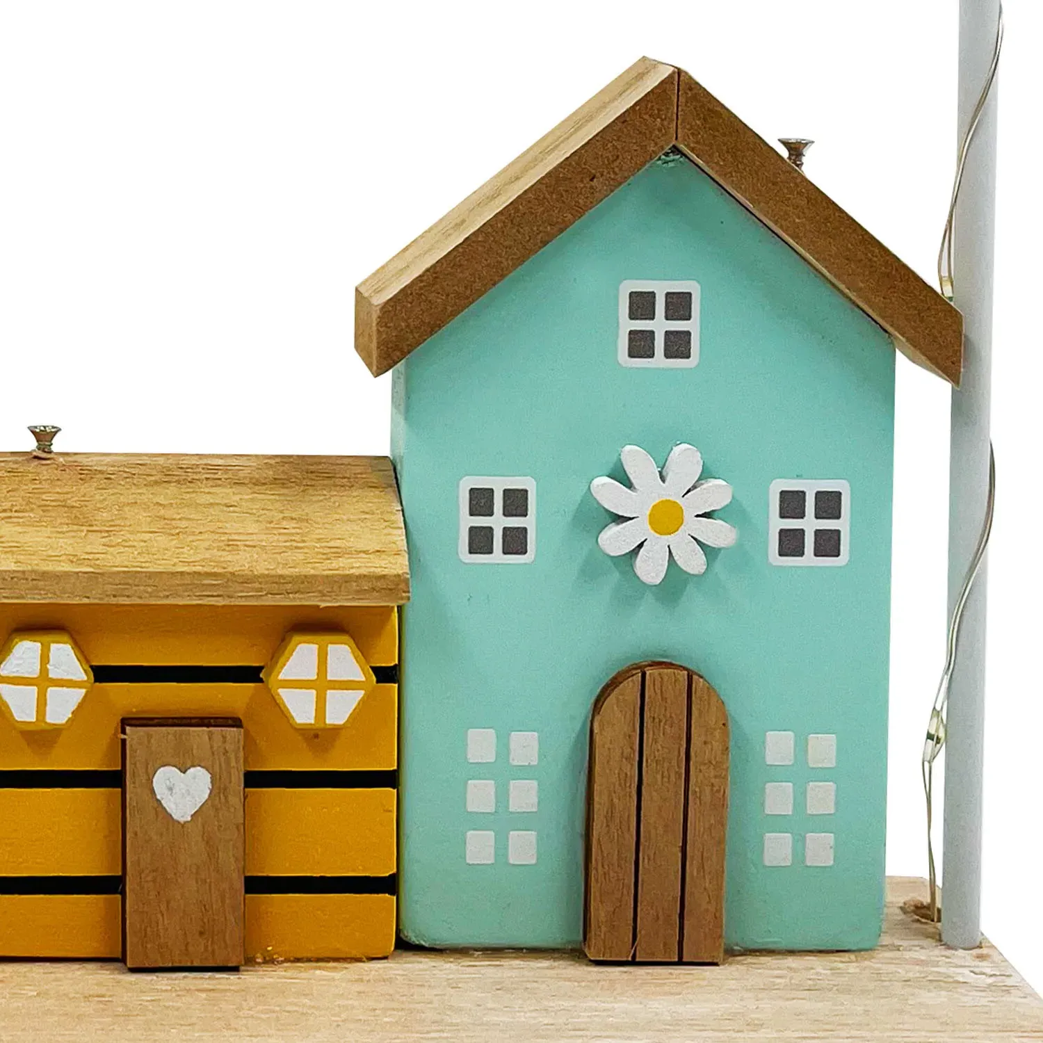 LED Floral Bee Plaque with Light-Up Effect - Multicolour