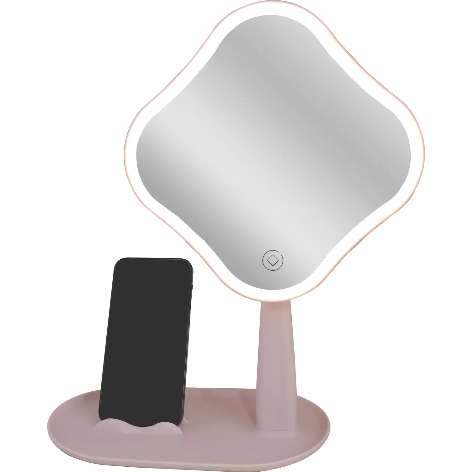 LED Mirror with Phone Holder - Pink