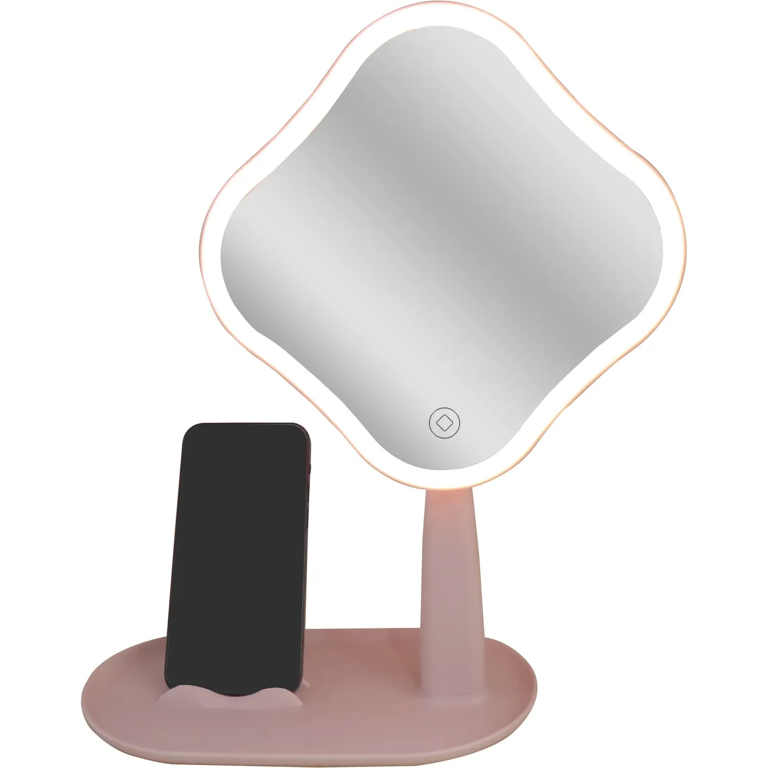 LED Mirror with Phone Holder - Pink