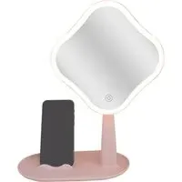 LED Mirror with Phone Holder - Pink