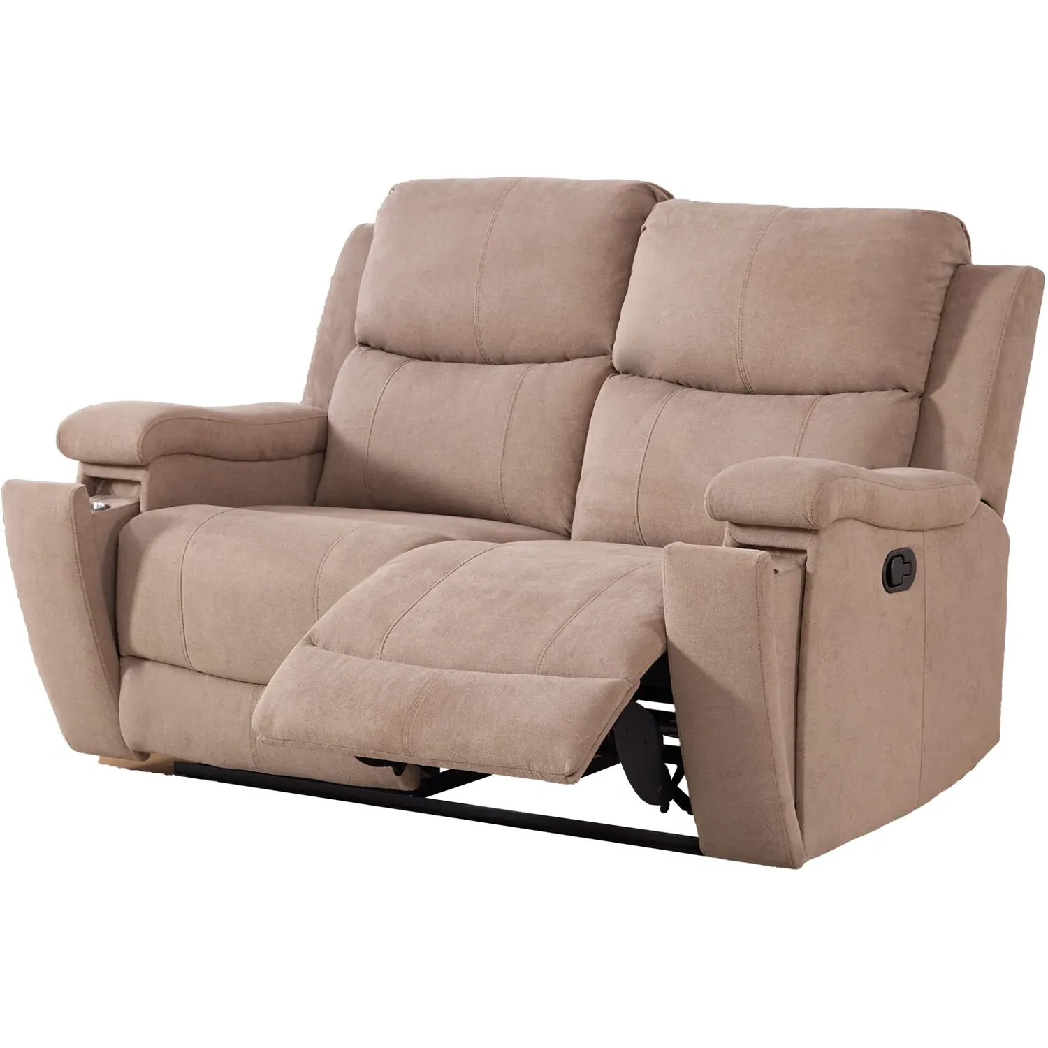 Ledbury 2-Seater Recliner Sofa with Cup Holders - Beige, Fabric