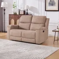 Ledbury 2-Seater Recliner Sofa with Cup Holders - Beige, Fabric