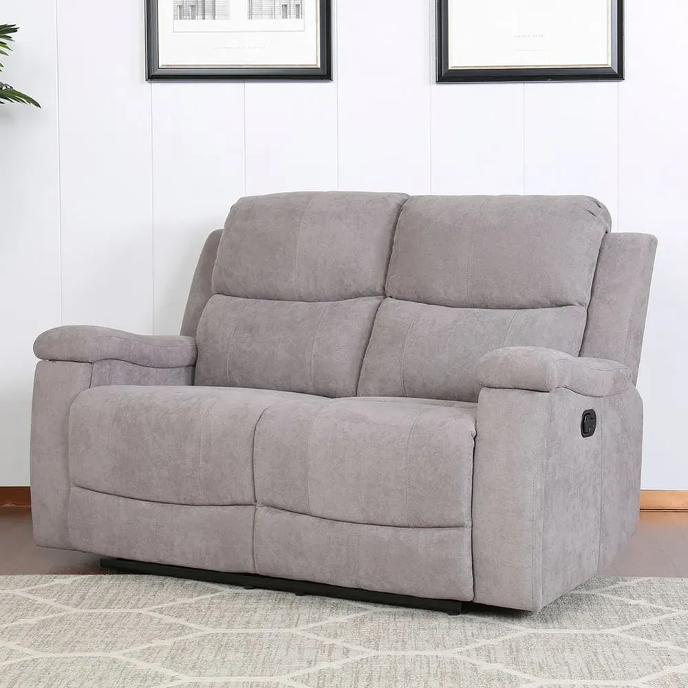 Ledbury 2-Seater Recliner Sofa with Cup Holders - Grey, Fabric