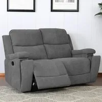 Ledbury 2-Seater Recliner Sofa with Cup Holders - Grey, Fabric
