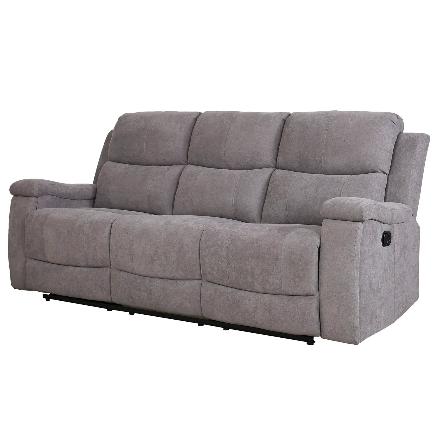 Ledbury 3-Seater Recliner Sofa with Cup Holders - Grey, Fabric