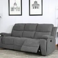 Ledbury 3-Seater Recliner Sofa with Cup Holders - Grey, Fabric