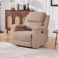 Ledbury Recliner Chair with Cup Holders - Beige, Fabric