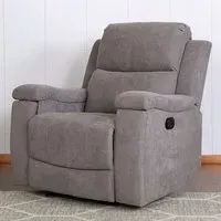 Ledbury Recliner Chair with Cup Holders - Grey, Fabric