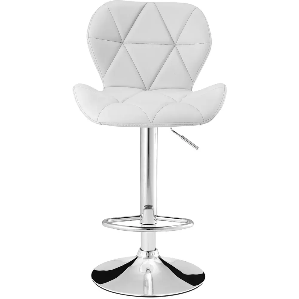 Leena Adjustable Bar Stool - Grey, Faux Leather