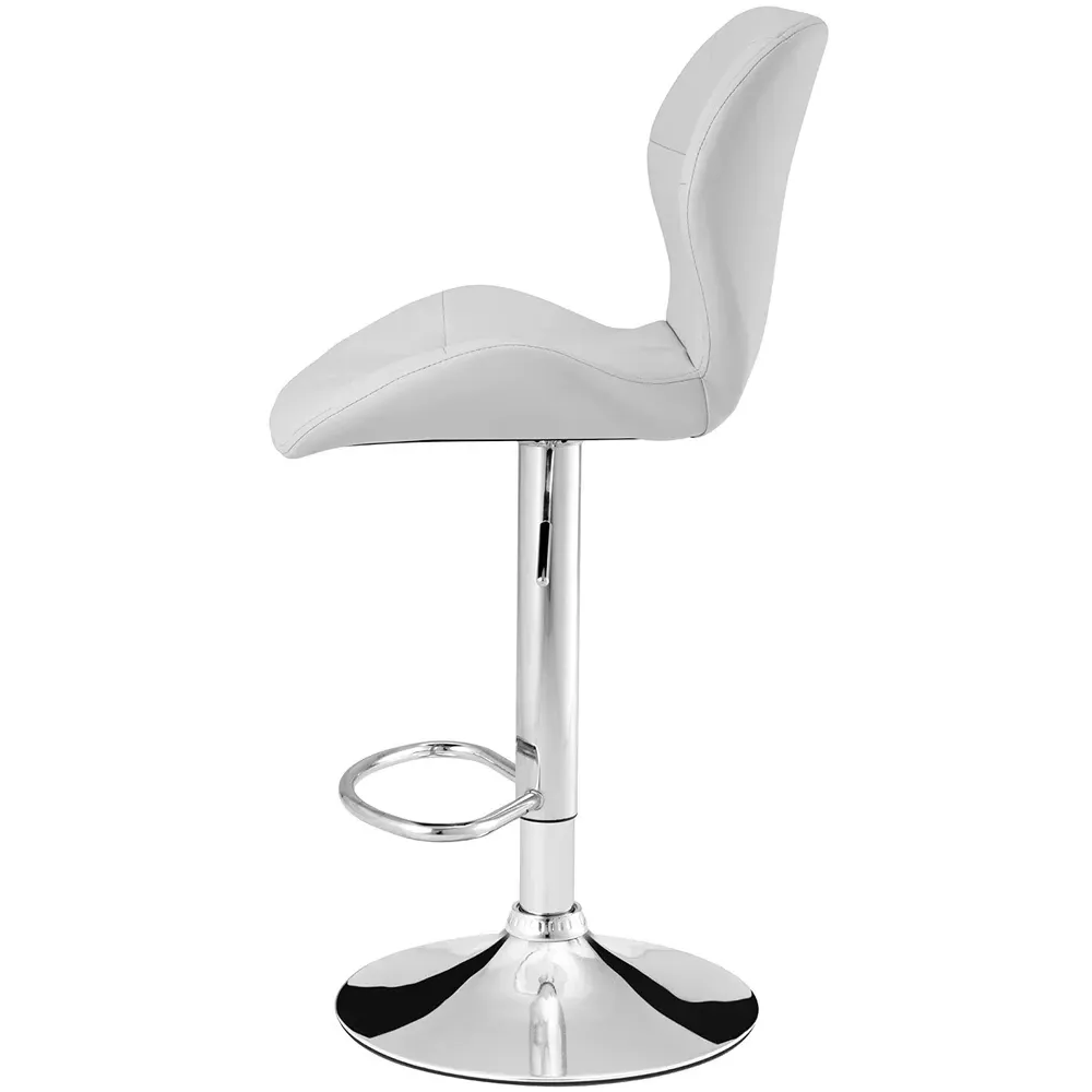 Leena Adjustable Bar Stool - Grey, Faux Leather