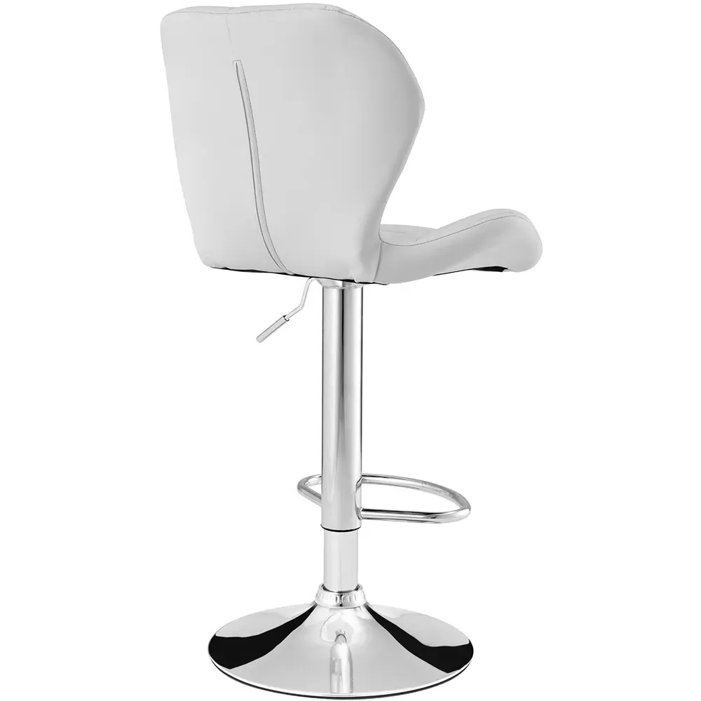 Leena Adjustable Bar Stool - Grey, Faux Leather
