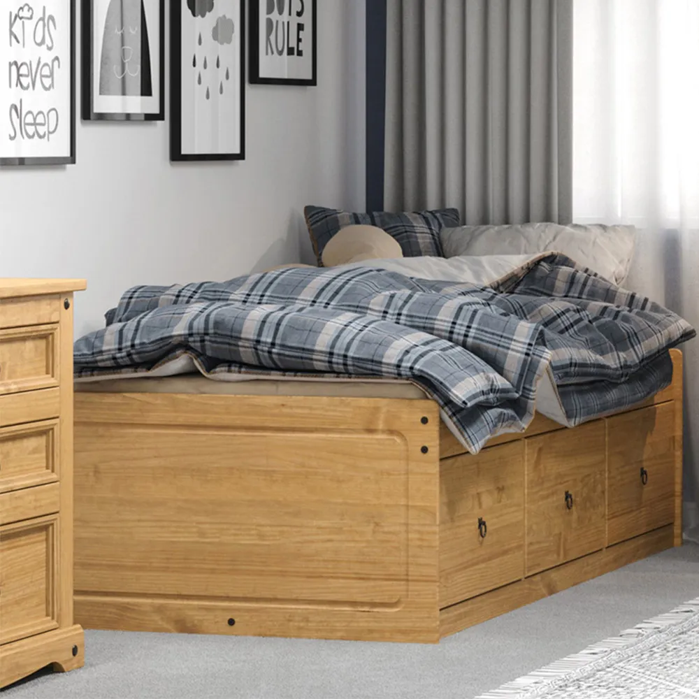 Leighton Cabin Bed with Storage - Brown, Pine image