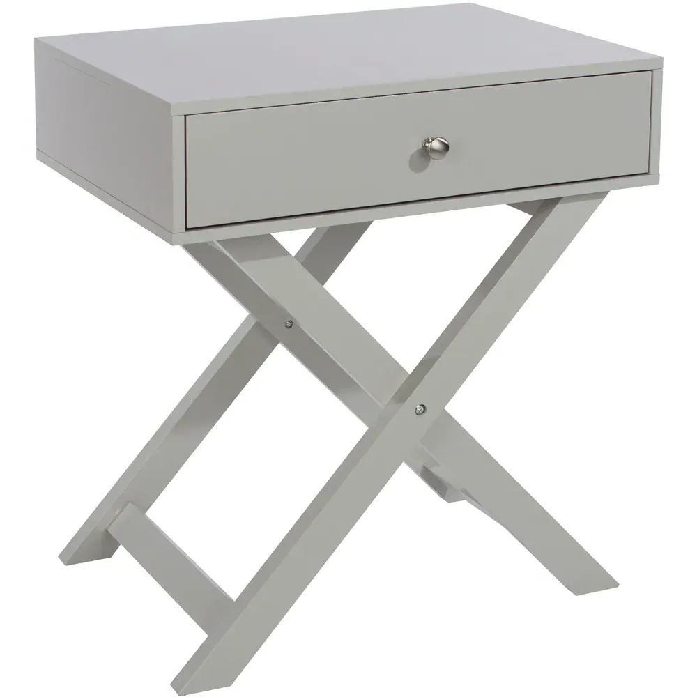 Leighton Single Drawer Bedside Table - Grey