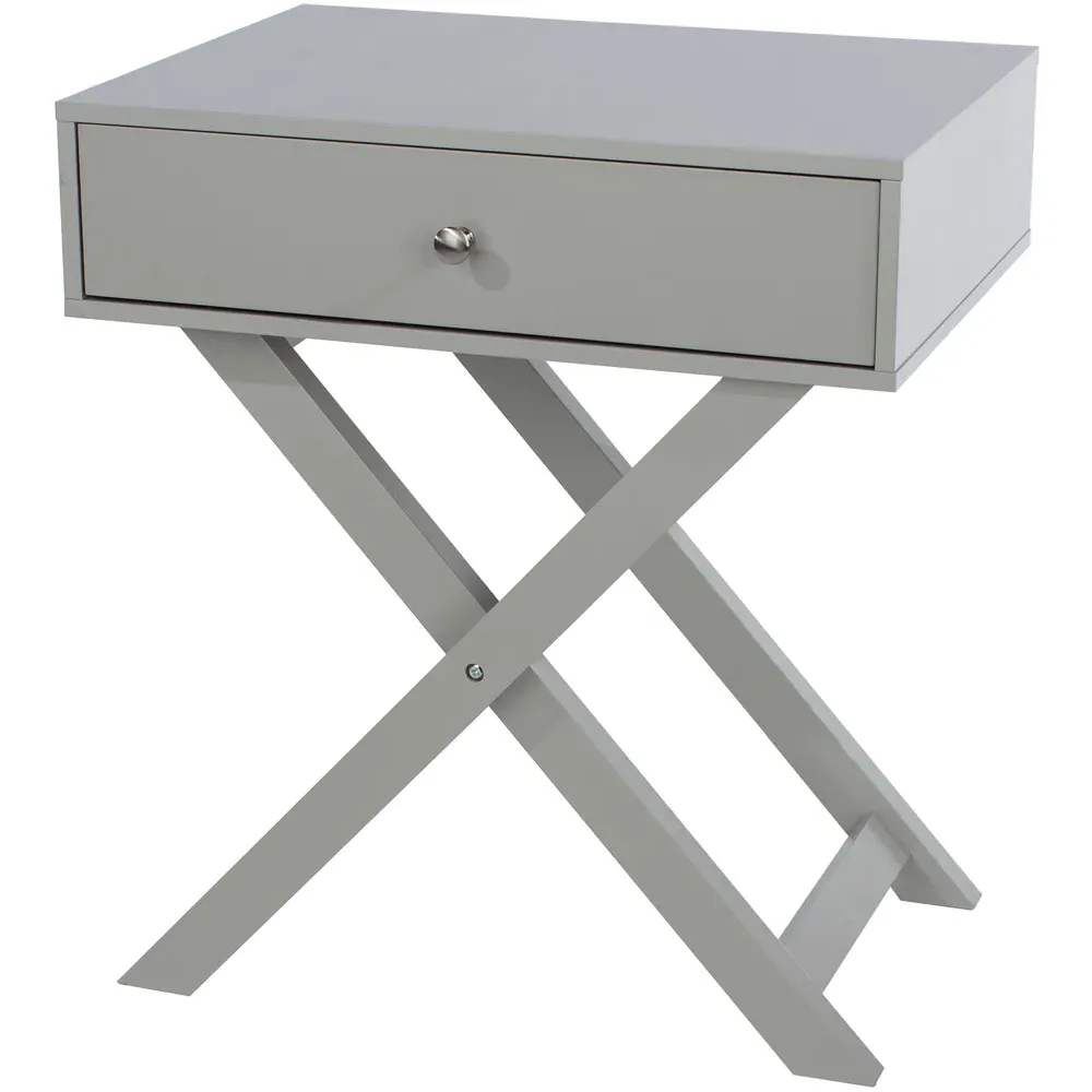 Leighton Single Drawer Bedside Table - Grey