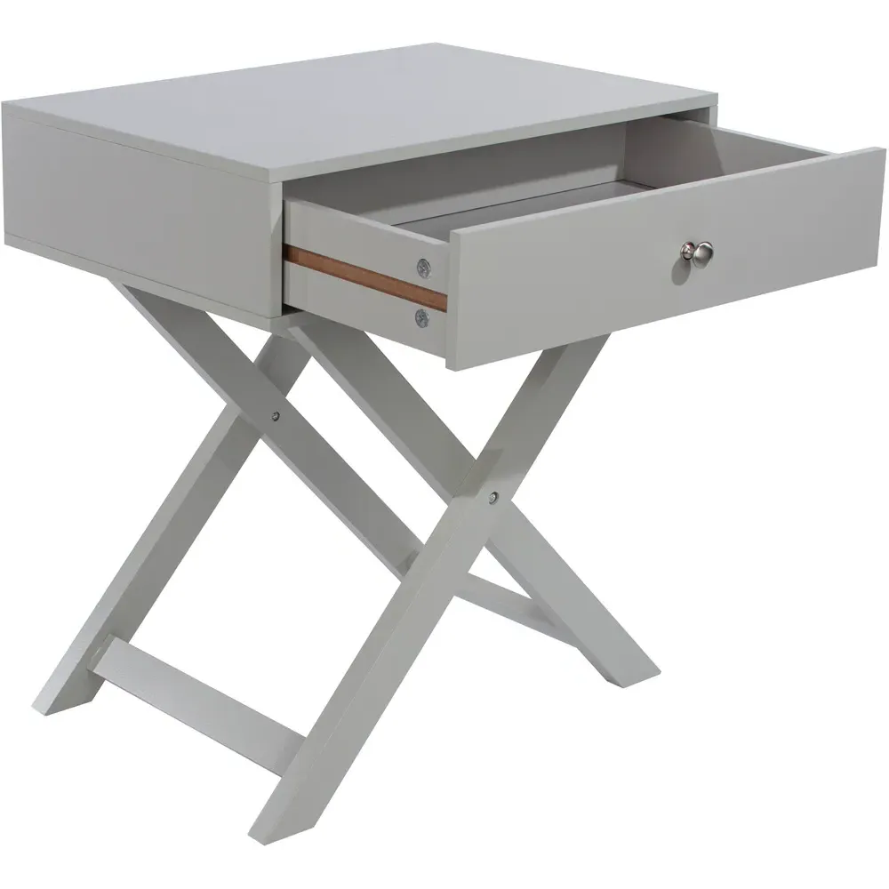 Leighton Single Drawer Bedside Table - Grey