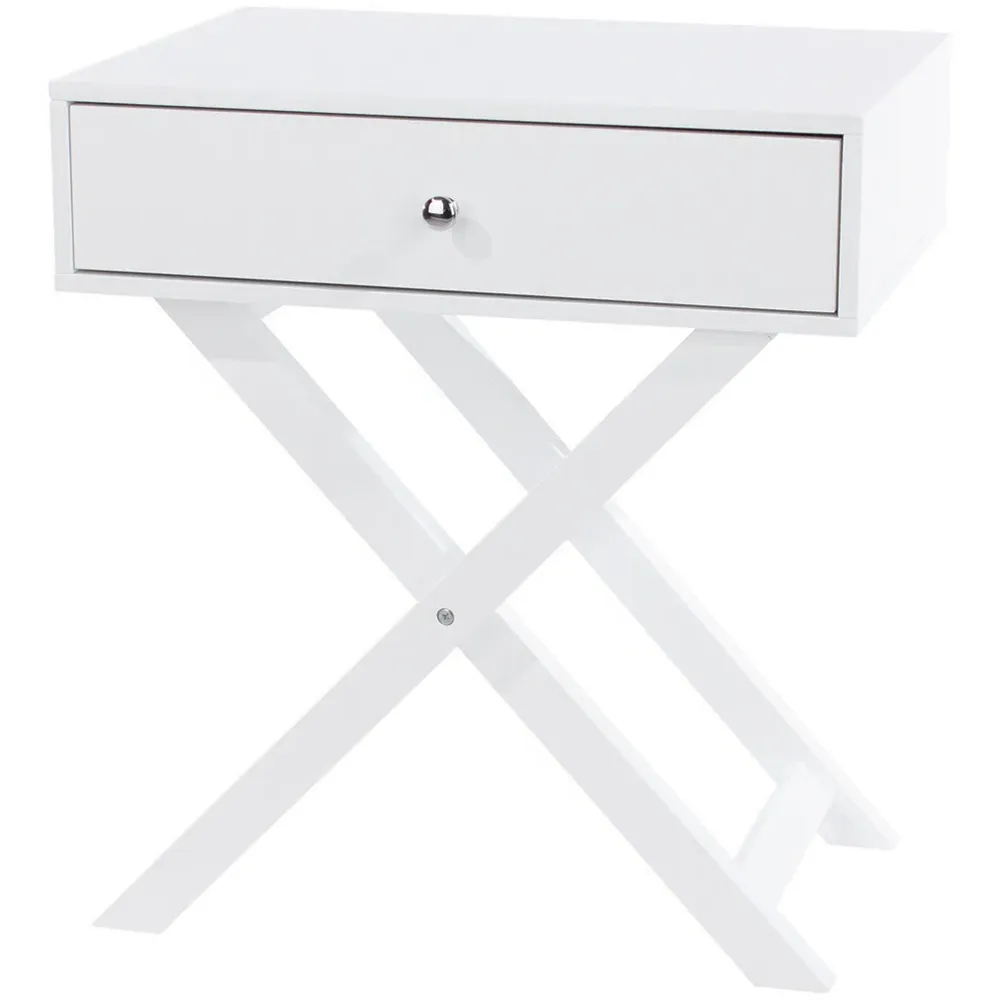 Leighton Single Drawer Bedside Table - White