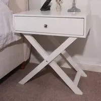 Leighton Single Drawer Bedside Table - White