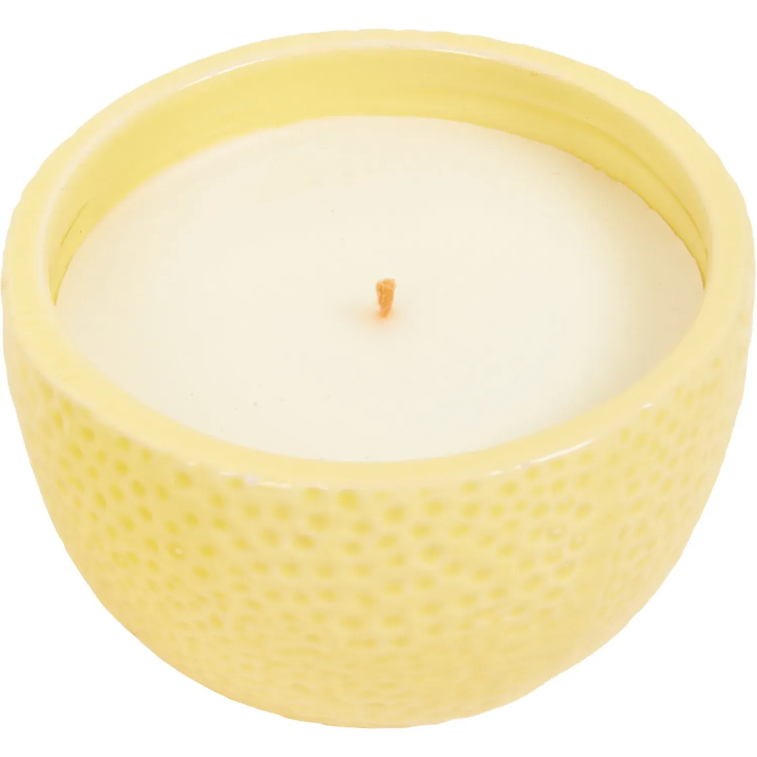 Lemon Shaped Ceramic Candle - Yellow