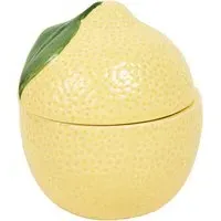 Lemon Shaped Ceramic Candle - Yellow
