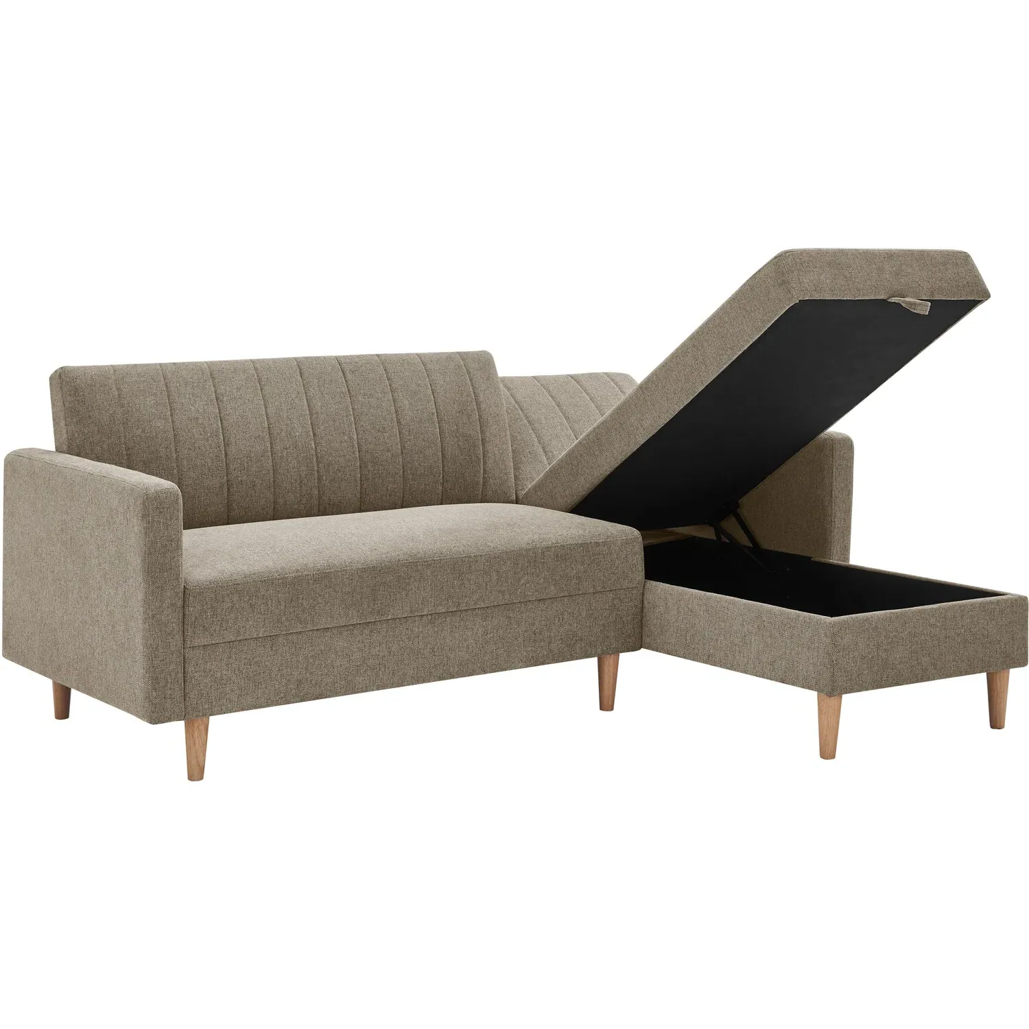 Lennox Corner Sofa Bed with Storage - Grey