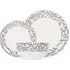 Leopard Print 12 Piece Dinner Set - Grey