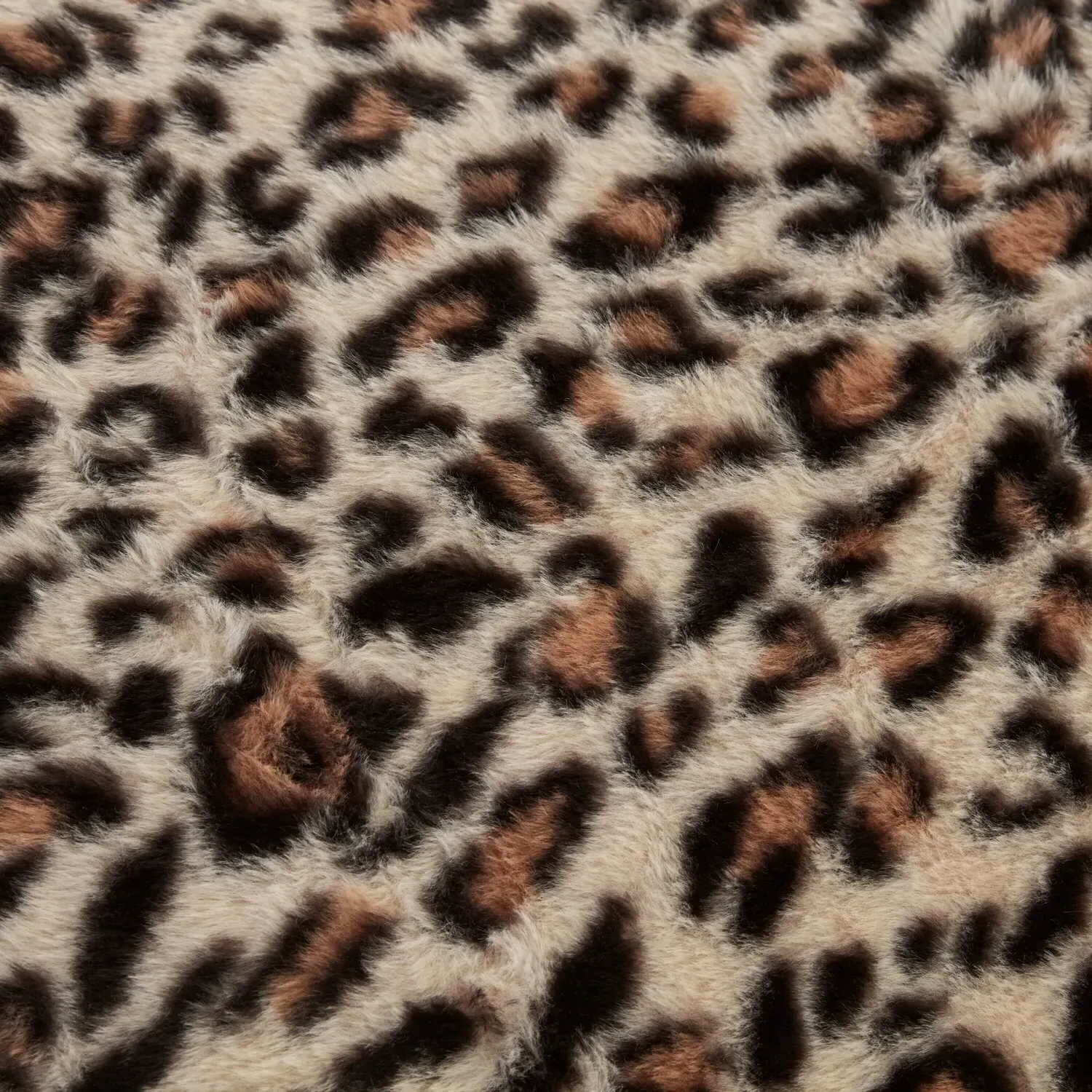 Leopard Print Double Duvet Set - Brown, Faux Fur