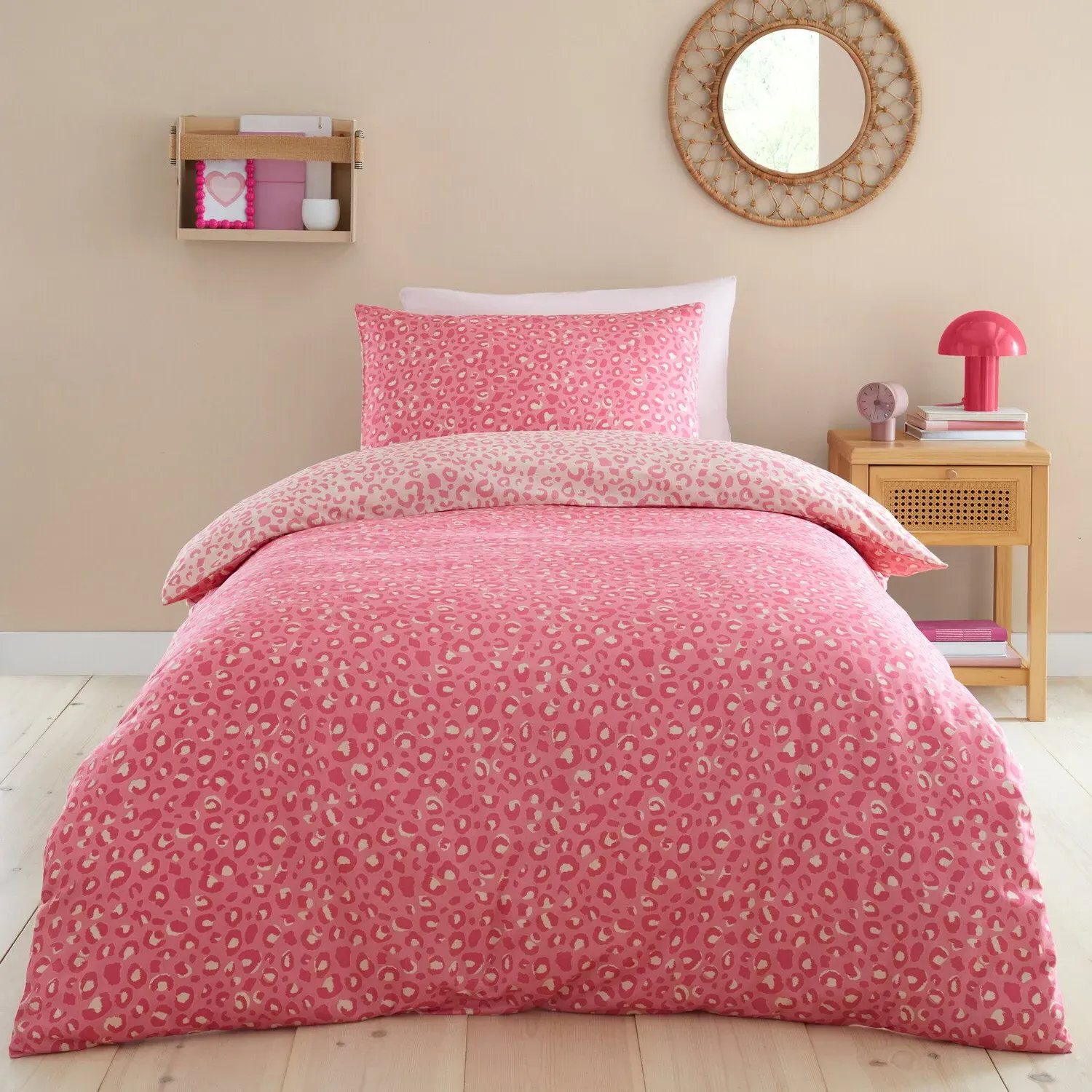 Leopard Print Duvet Set - Pink image